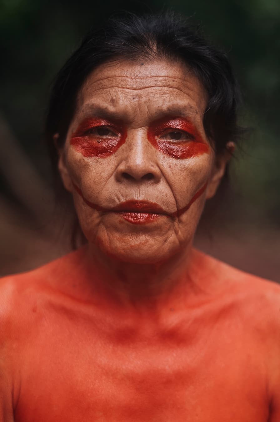 Yawanawá community gathering in traditional ceremony within the forest
