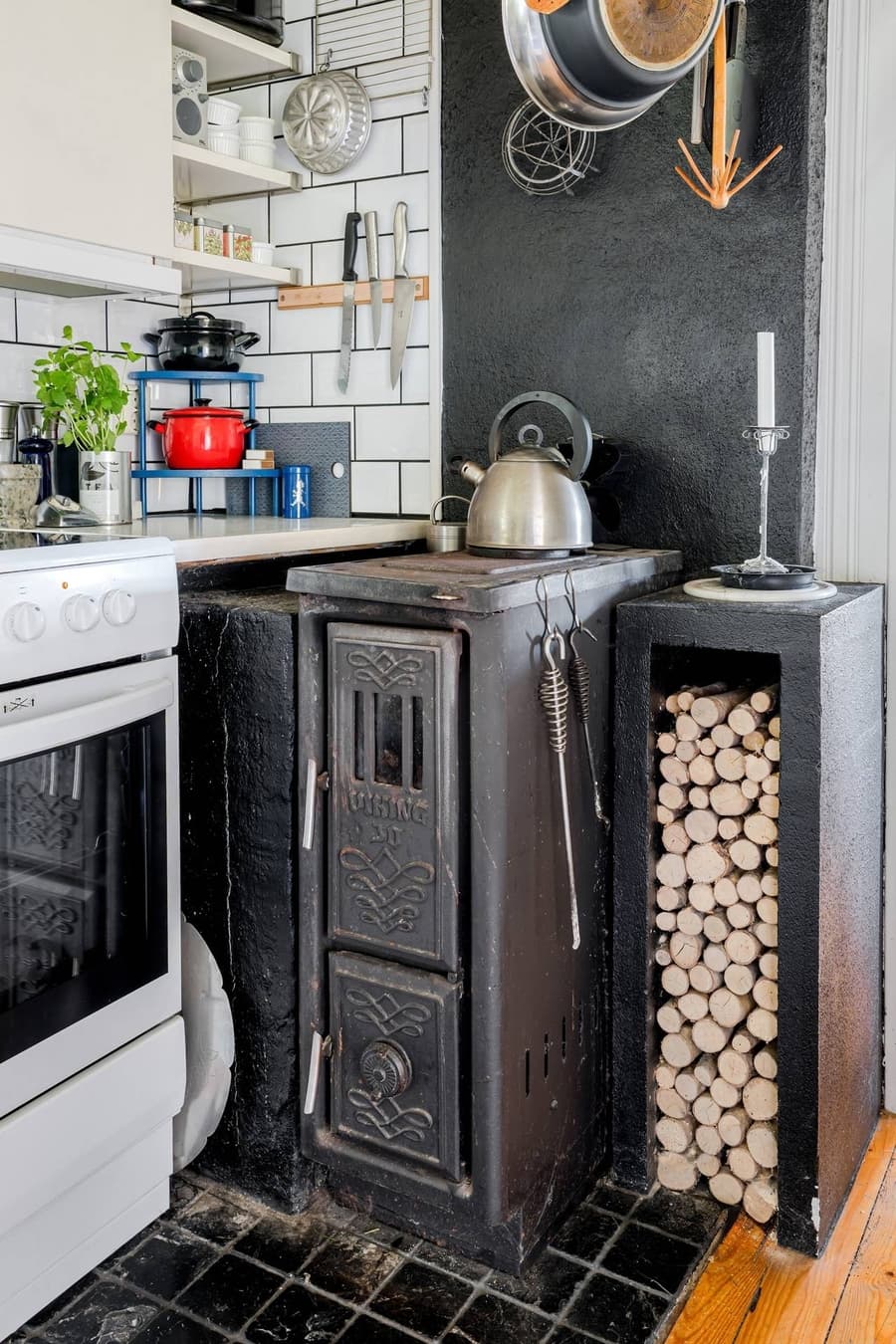 Kitchen detail with morning coffee setup